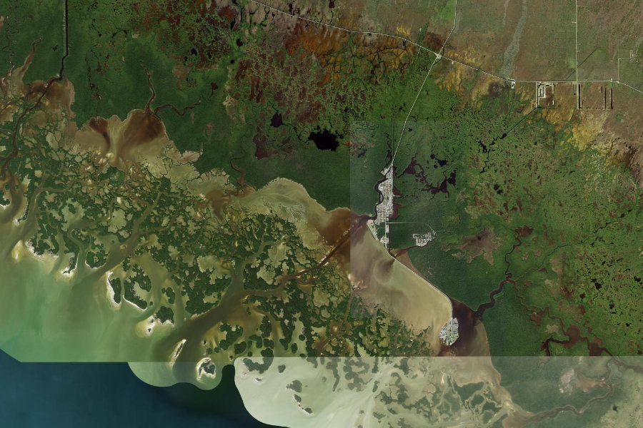 Satellite chart of the Ten Thousand Islands, Everglades City